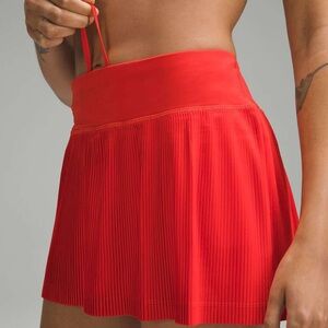 Lululemon Pleat to Street Mid-Rise Skirt in Color HotHeat